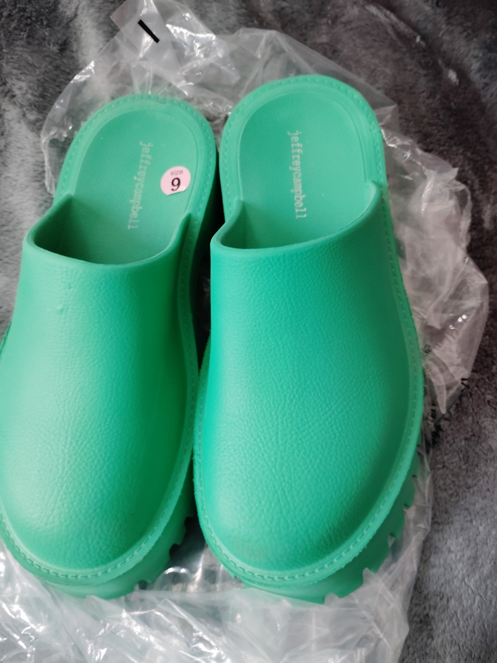 Jeffrey Campbell Mint Green Slip-On Clogs